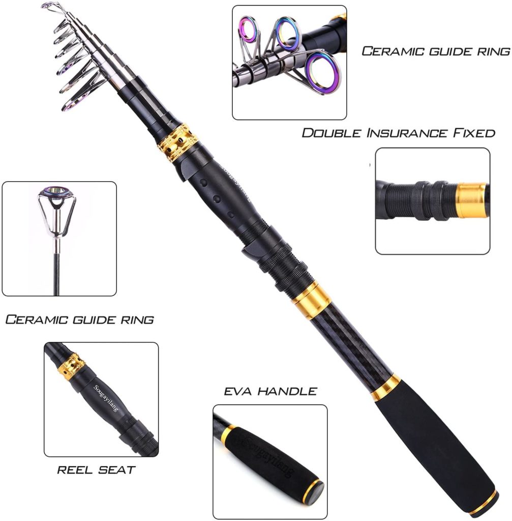 Sougayilang Telescopic Fishing Rod and Reel Combo specs