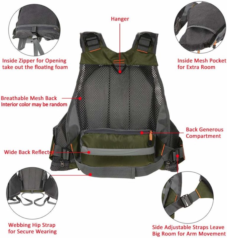 Lixada Fly Fishing Safety Vest backside