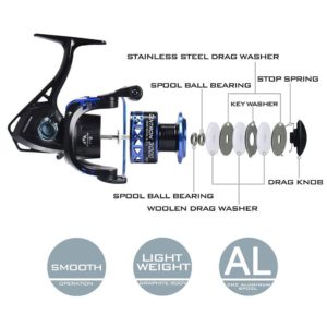 KastKing Summer and Centron Spinning Reel cross section