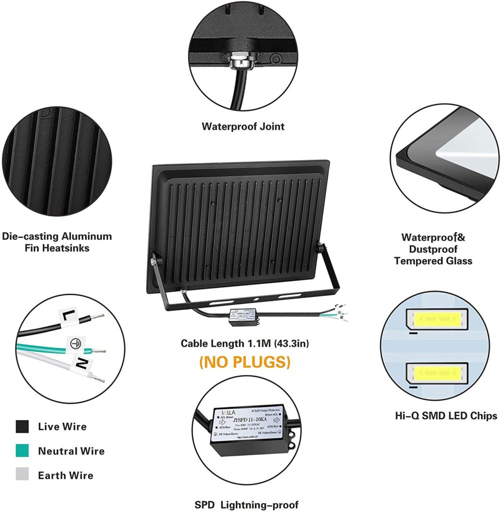 SOLLA 200W Flood Lights specs